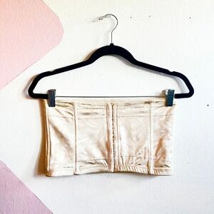 Vintage Corset Waist Cincher Floral Nude Shapewear Retro 80s 90s Lingerie 2XL